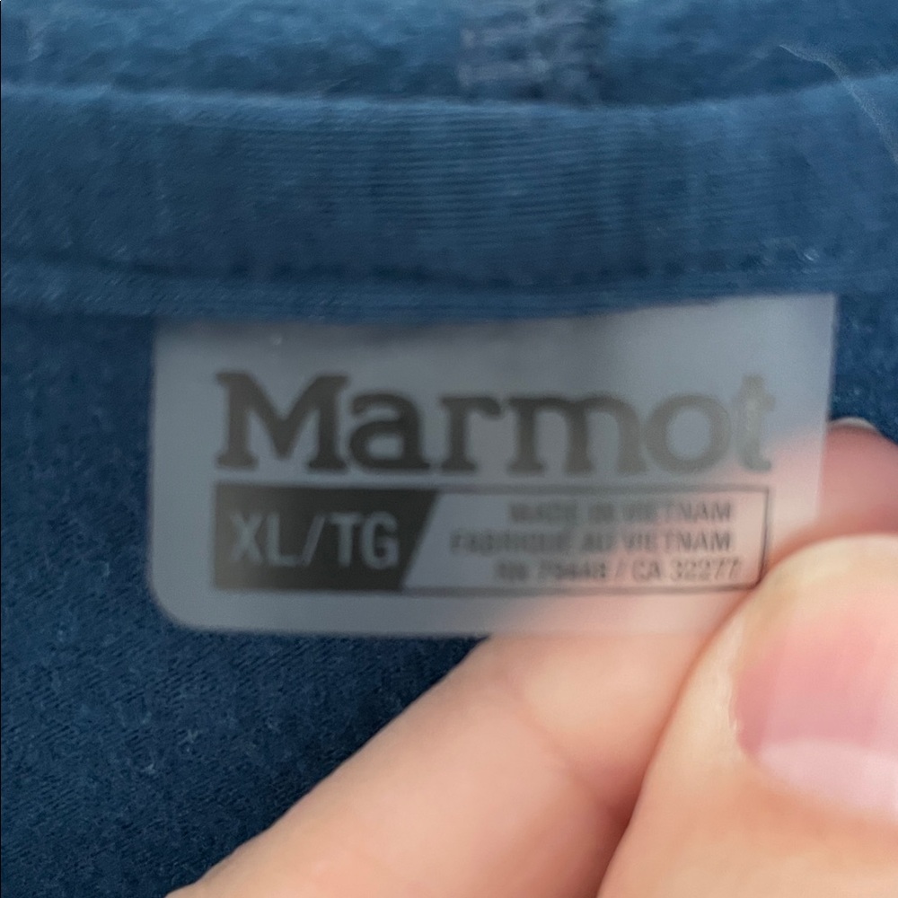 Marmot Blue Rory Hooded Sweatshirt Henley size XL - Picture 2 of 11